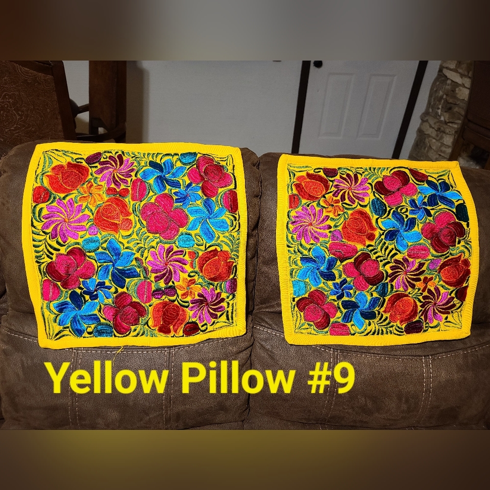 beautiful Embroidered Mexican sofa decor pillow covers 1 1/2 ft x 1 1/2 ft set..